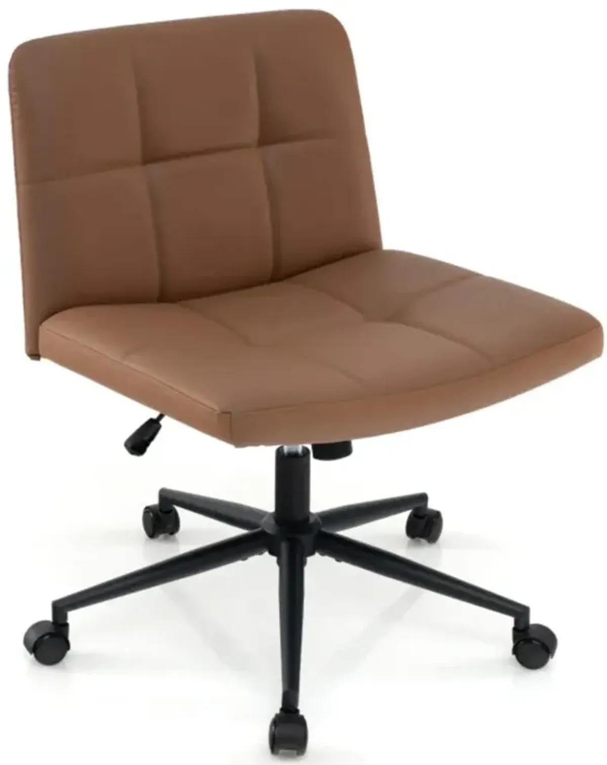 Hivvago Height-adjustable Armless Desk Chair with Wheels for Home Office Make Up