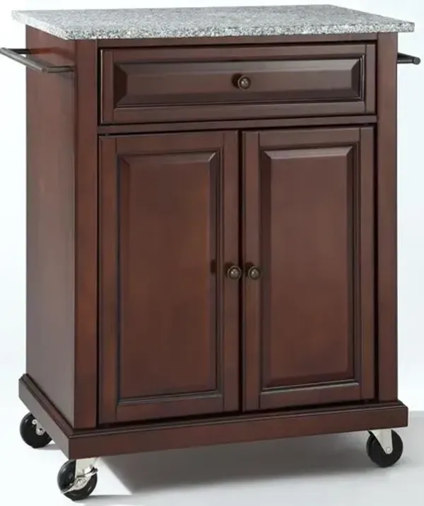 Compact Granite Top Kitchen Cart