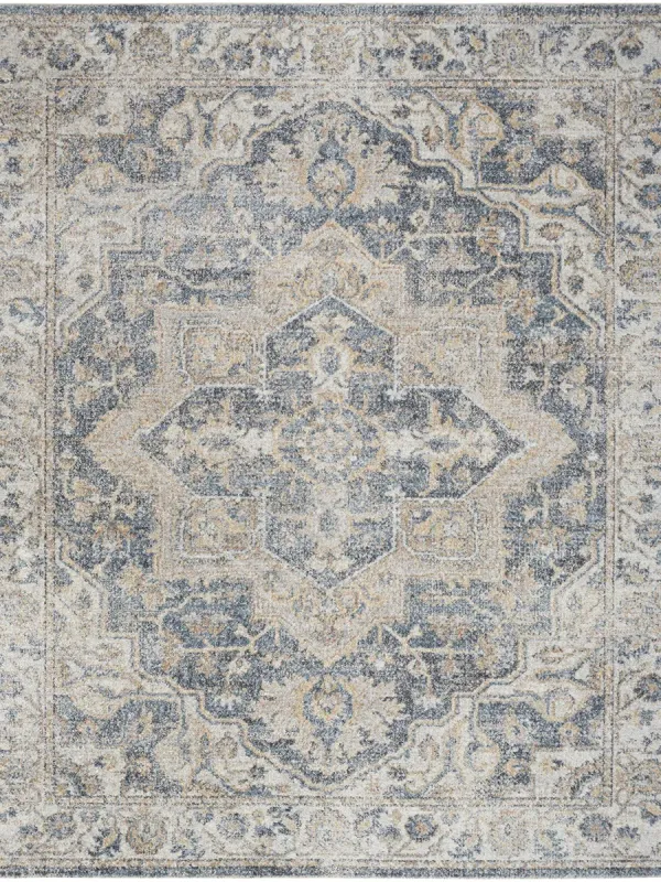Astra Machine Washable ASW12 Gray/Blue 6'7" x 9' Rug