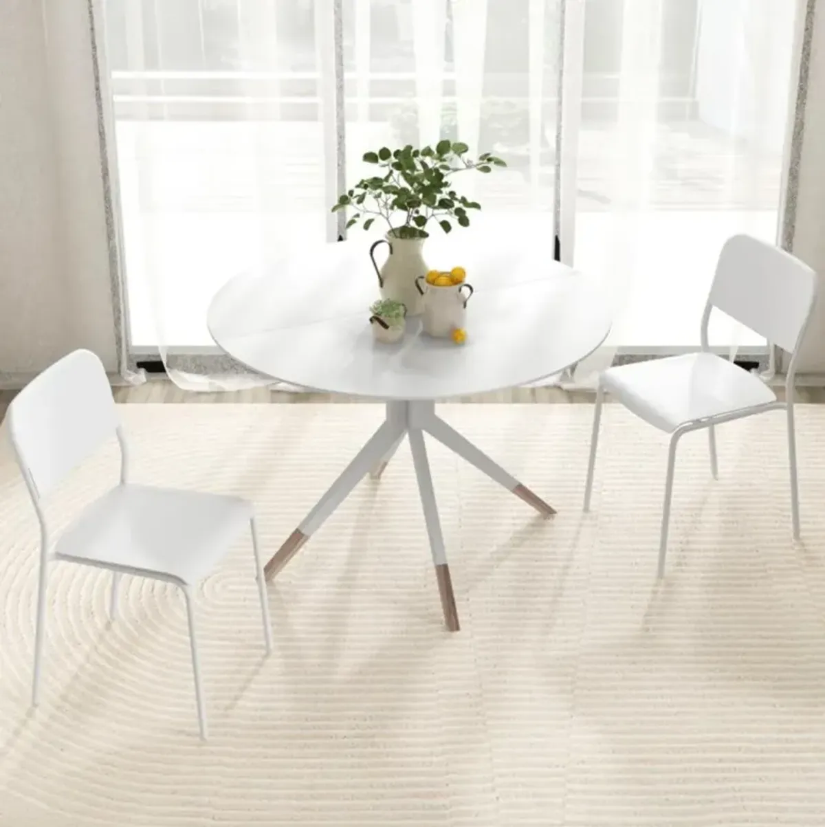 Hivvago Modern Dining Chairs Set of 4 with Tilted Backrest and Sturdy Metal Legs