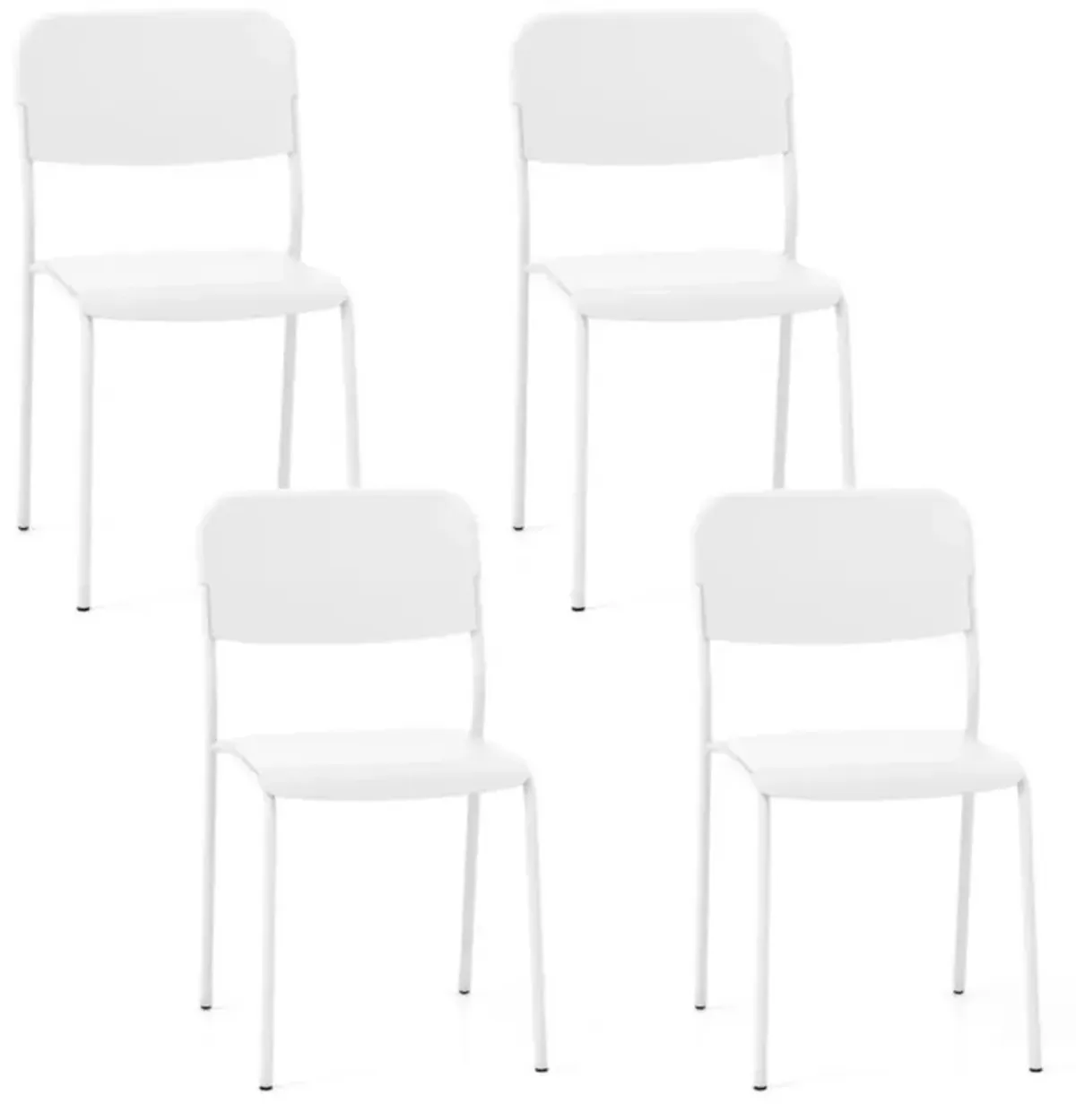 Hivvago Modern Dining Chairs Set of 4 with Tilted Backrest and Sturdy Metal Legs