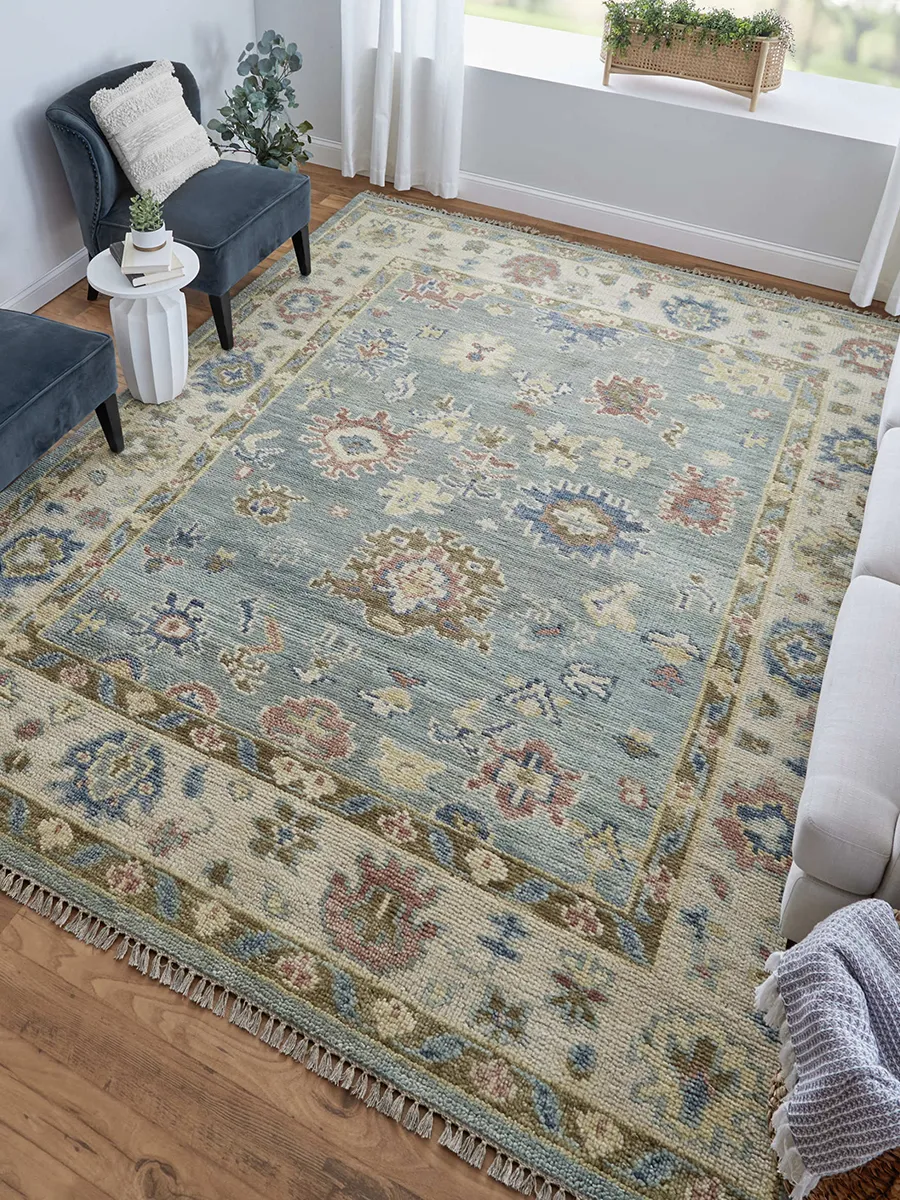 Fillmore 69CJF 5' x 8' Blue/Ivory/Yellow Rug