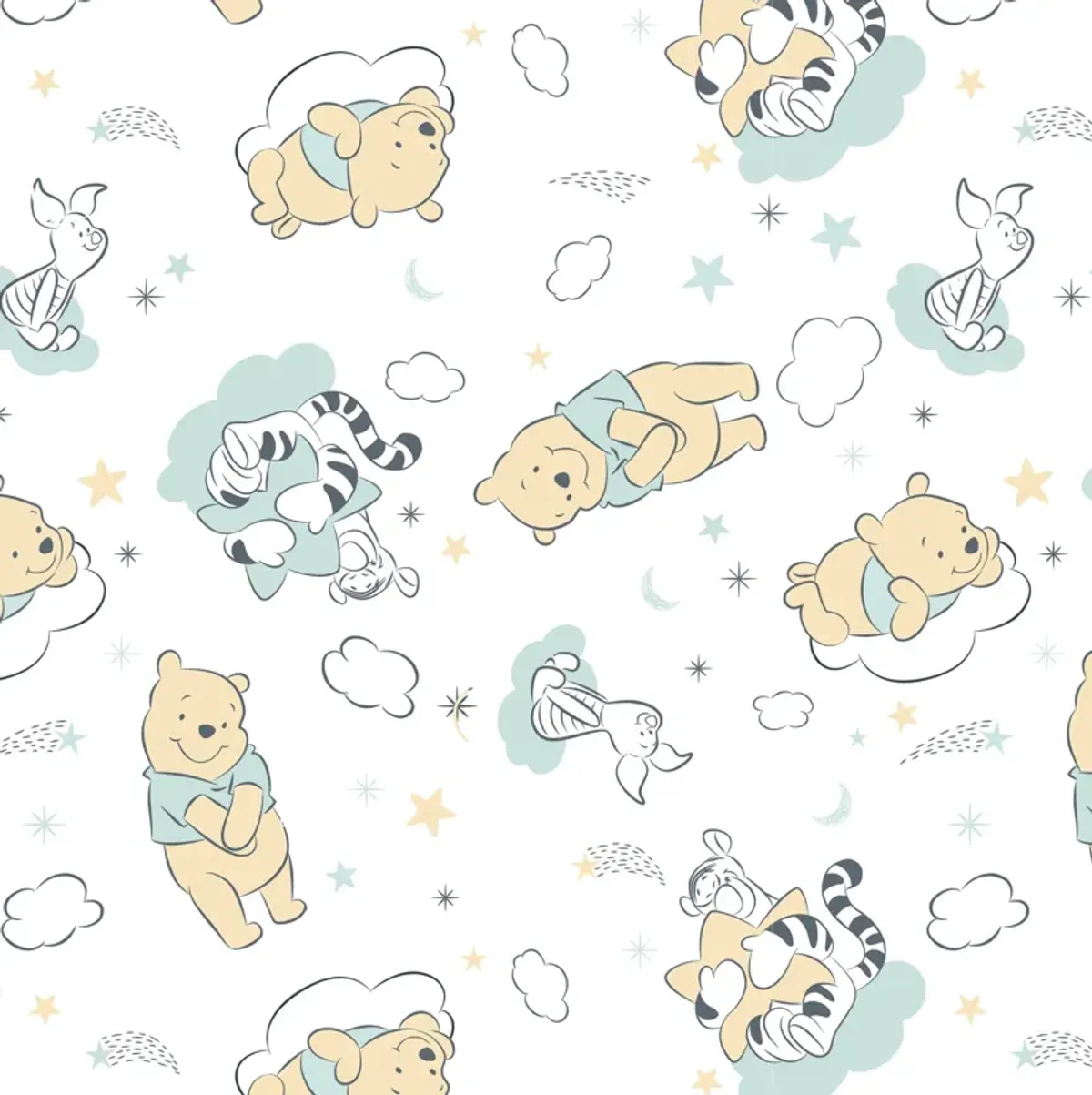 Lambs & Ivy Disney Baby Winnie the Pooh Hugs White Fitted Crib Sheet