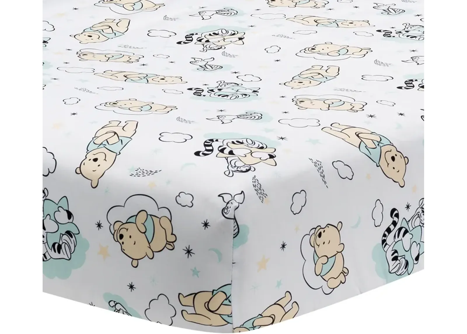 Lambs & Ivy Disney Baby Winnie the Pooh Hugs White Fitted Crib Sheet