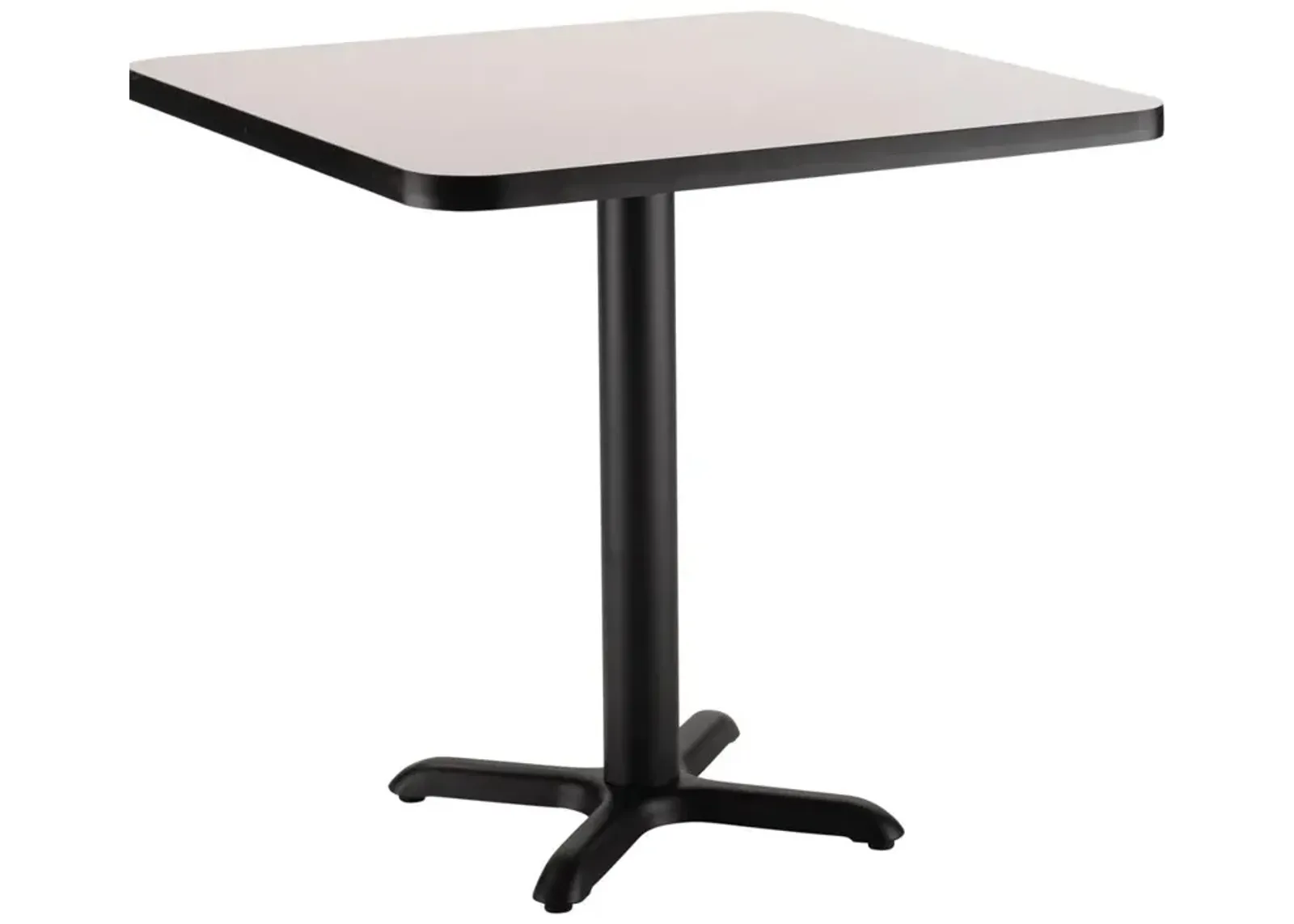 NPS® Café Table, 36" Square, "X" Base, 30" Height, Particleboard Core/T-Mold - Grey