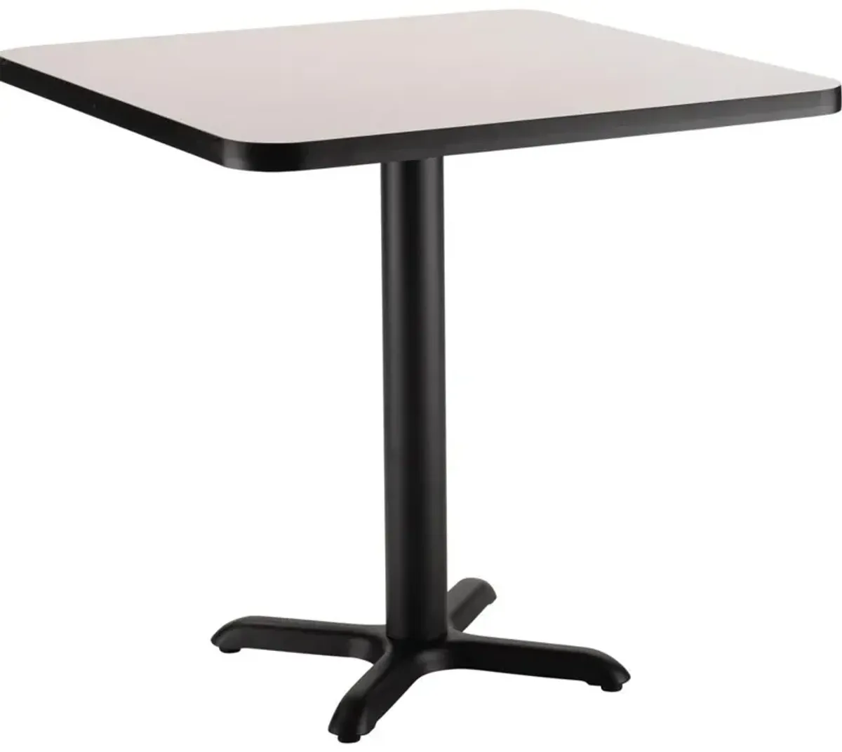 NPS® Café Table, 36" Square, "X" Base, 30" Height, Particleboard Core/T-Mold - Grey