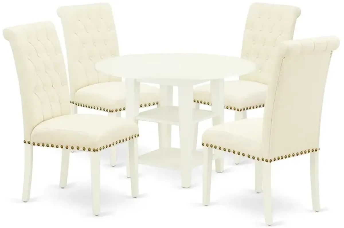 Dining Room Set Linen White, SUBR5-LWH-02