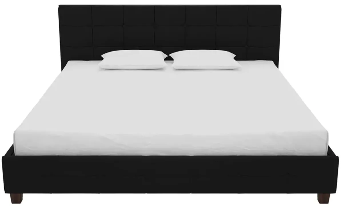 Ryder Black Linen Upholstered Bed