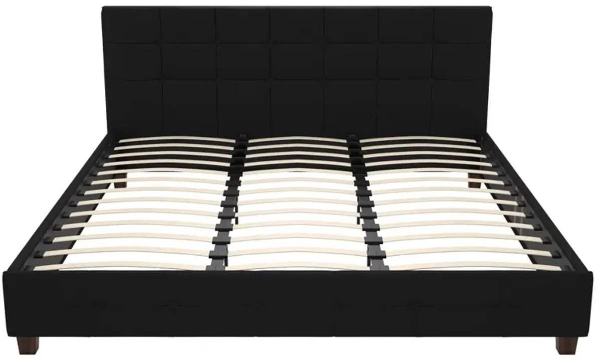 Ryder Black Linen Upholstered Bed