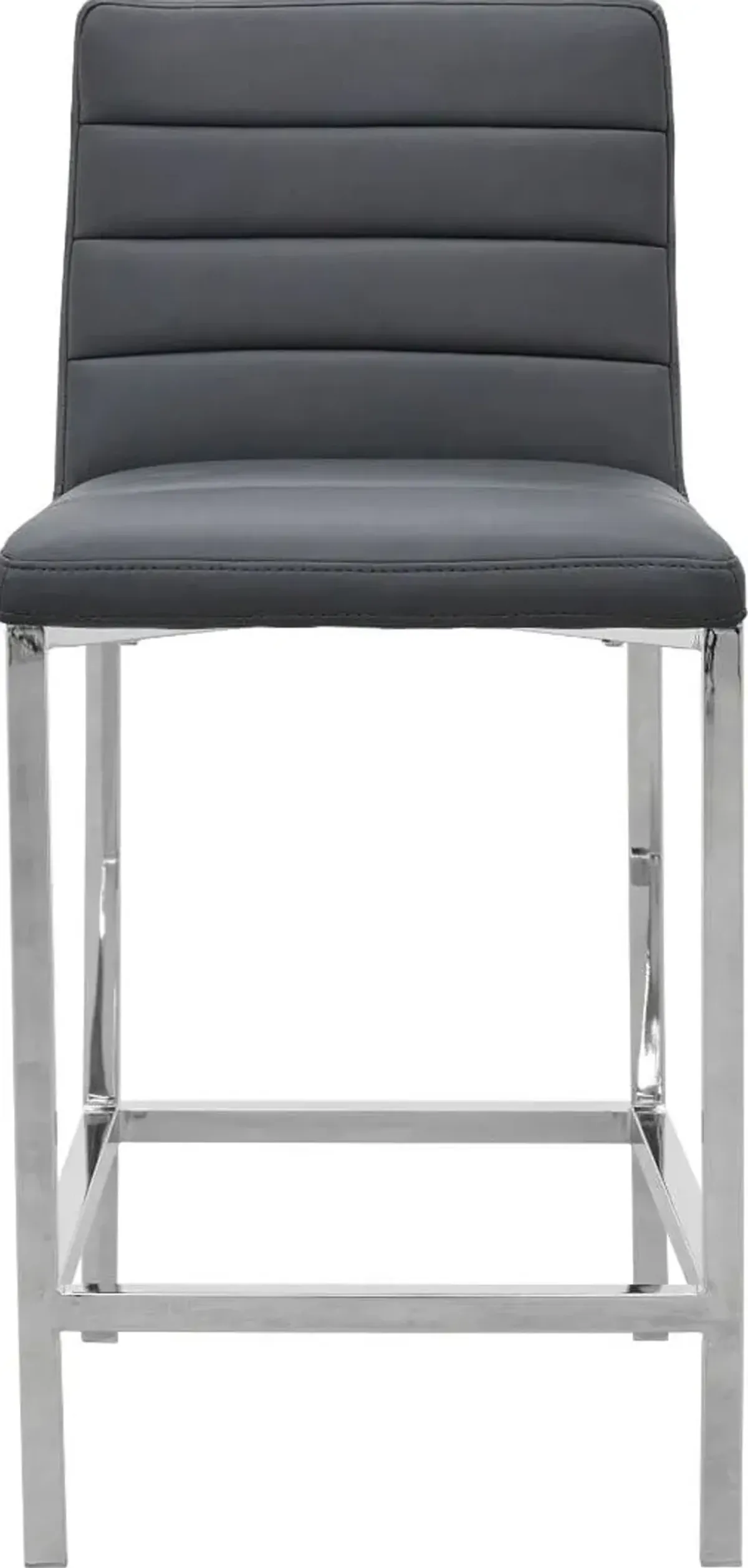 Amalfi Metal Back Counter Stool in Cobalt Leather - Set of 2