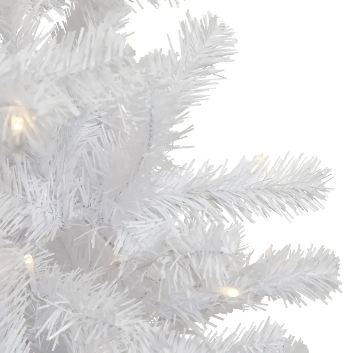 7.5' Pre-Lit White Georgian Pine Pencil Artificial Christmas Tree  Warm White LED Lights