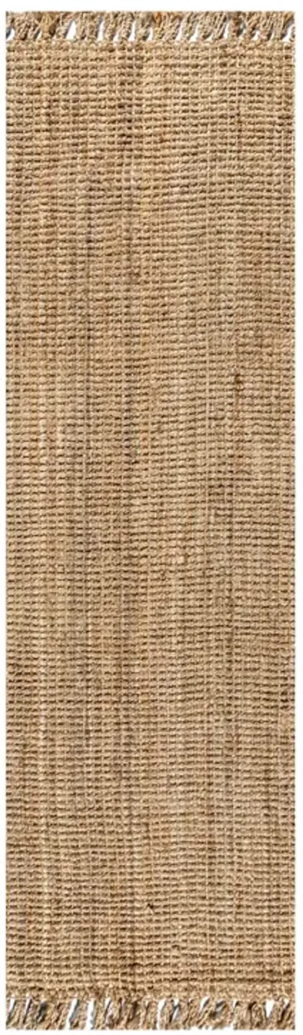 Pata Hand Woven Chunky Jute with Fringe Area Rug