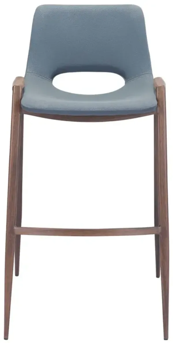 Hivvago Set of Two 29 Inch Gray And Brown Steel Low Back Bar Height Bar Chairs