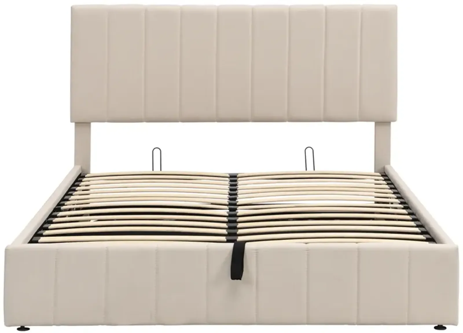 Queen Size Upholstered Platform Bed With A Hydraulic Storage System