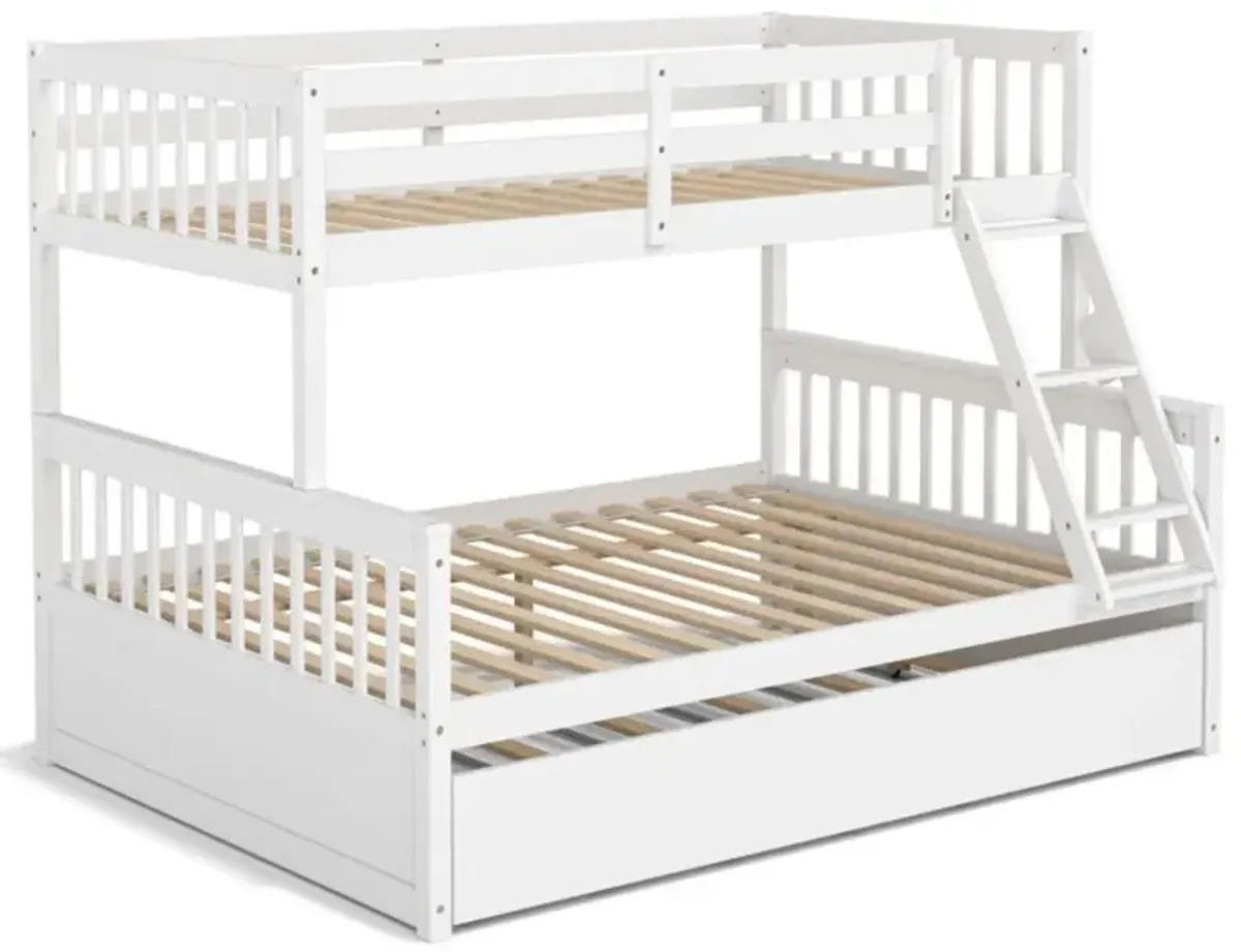 Hivvago Twin Over Full Convertible Bunk Bed with Twin Trundle