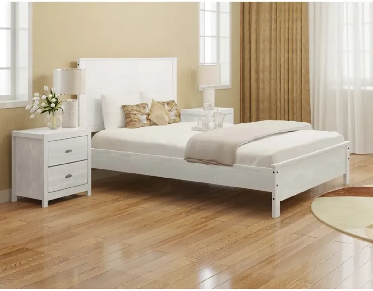 3-Piece Bedroom Furniture Set, Solid Wood Albany Full Size Bed Frame With Two 2-Drawer Nightstands