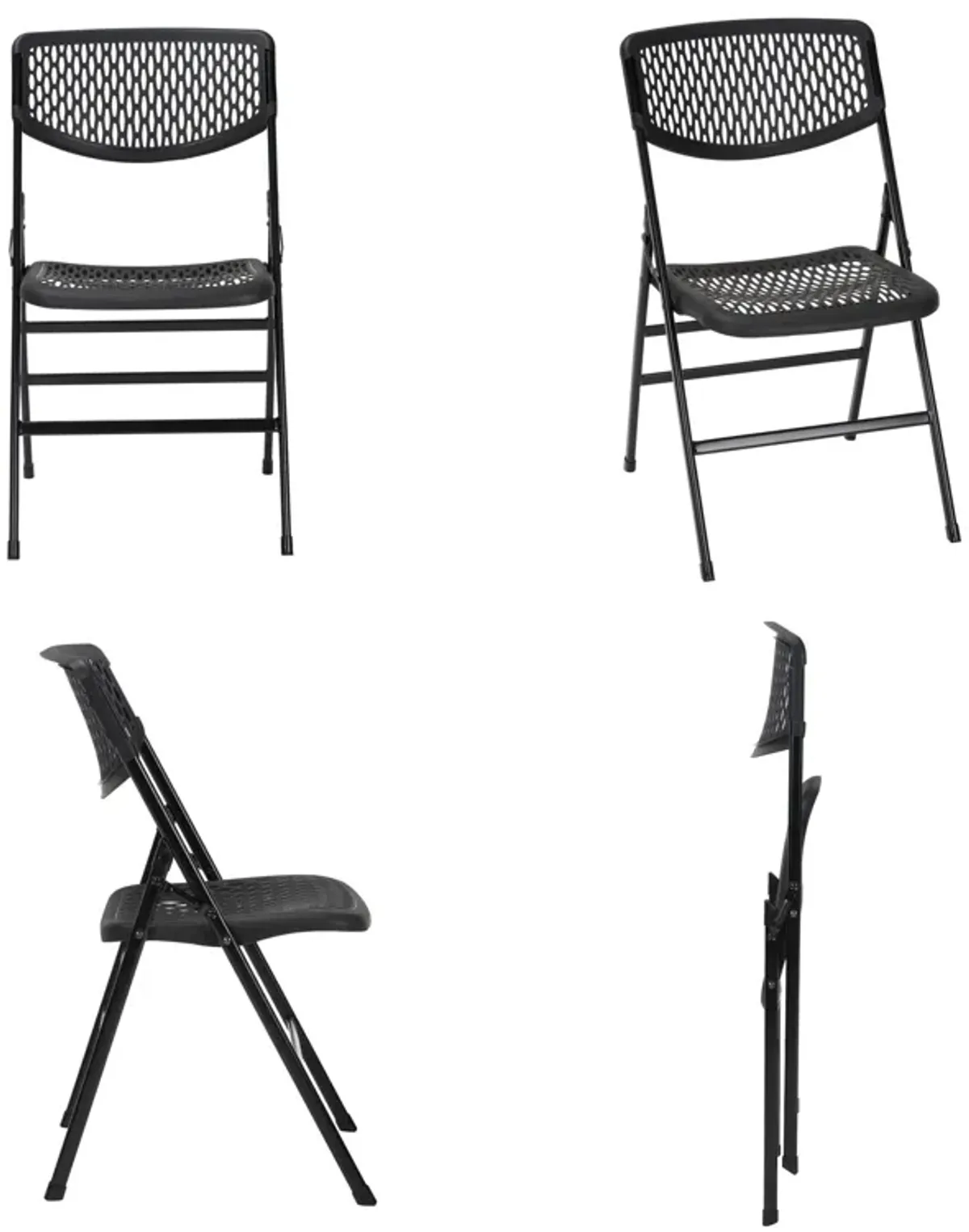 COSCO Ultra Comfort Commercial XL Plastic Folding Chairs 4-Pack