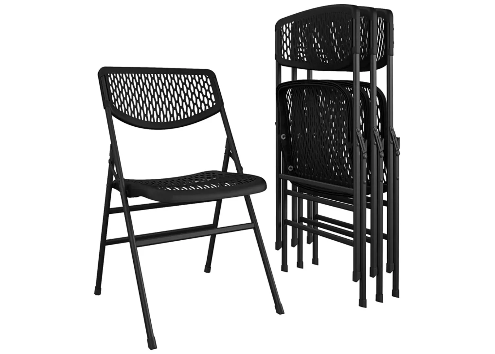 COSCO Ultra Comfort Commercial XL Plastic Folding Chairs 4-Pack