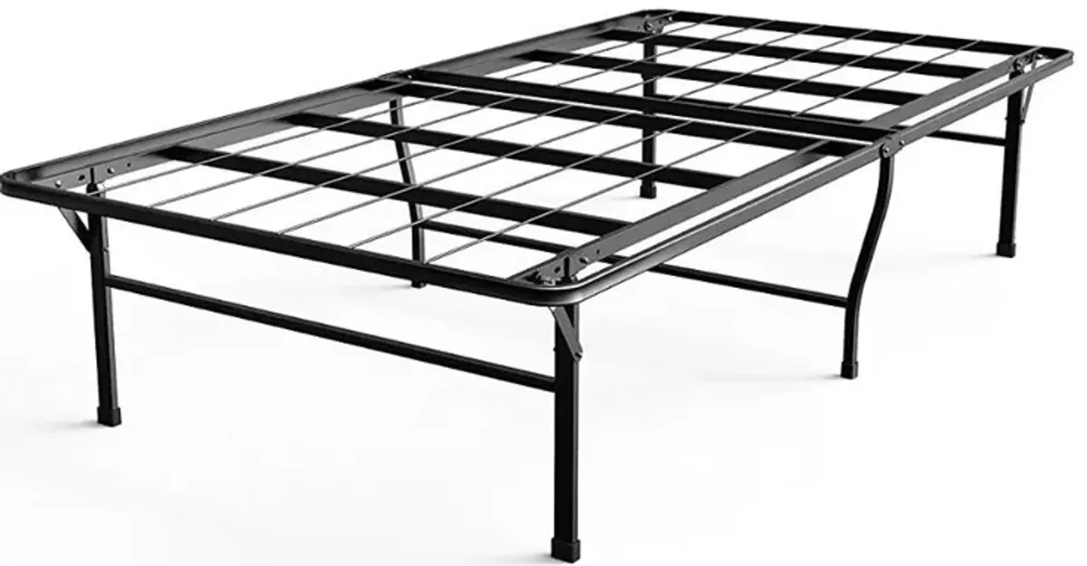 Twin XL College Dorm 16-inch Tall Metal Platform Bed Frame with Storage Space