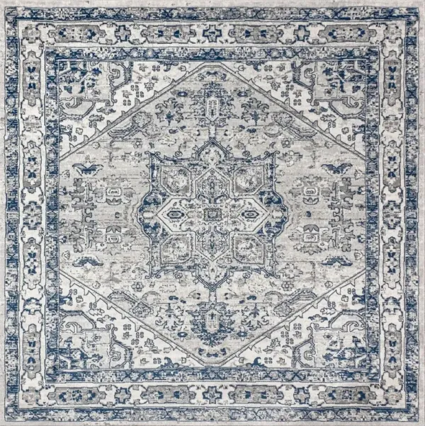 Modern Persian Vintage Medallion Square Area Rug