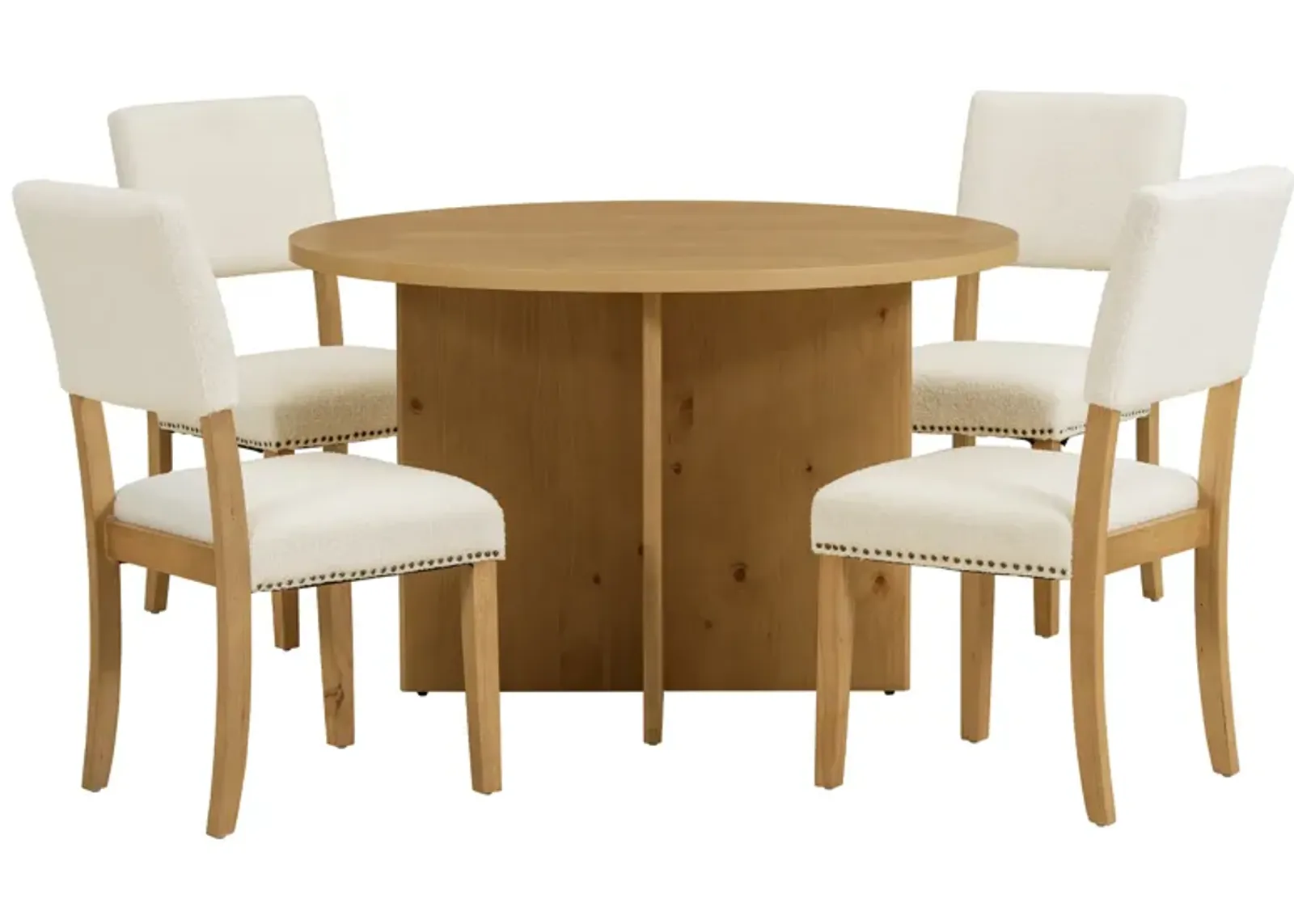 Modern 5-Piece Round Dining Table Set