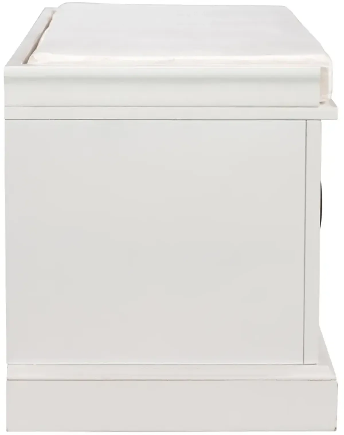 Gewnee Storage Bench with 2 Drawers and 2 Cabinets, Shoe Bench with Removable Cushion for Living Room, Entryway (White)