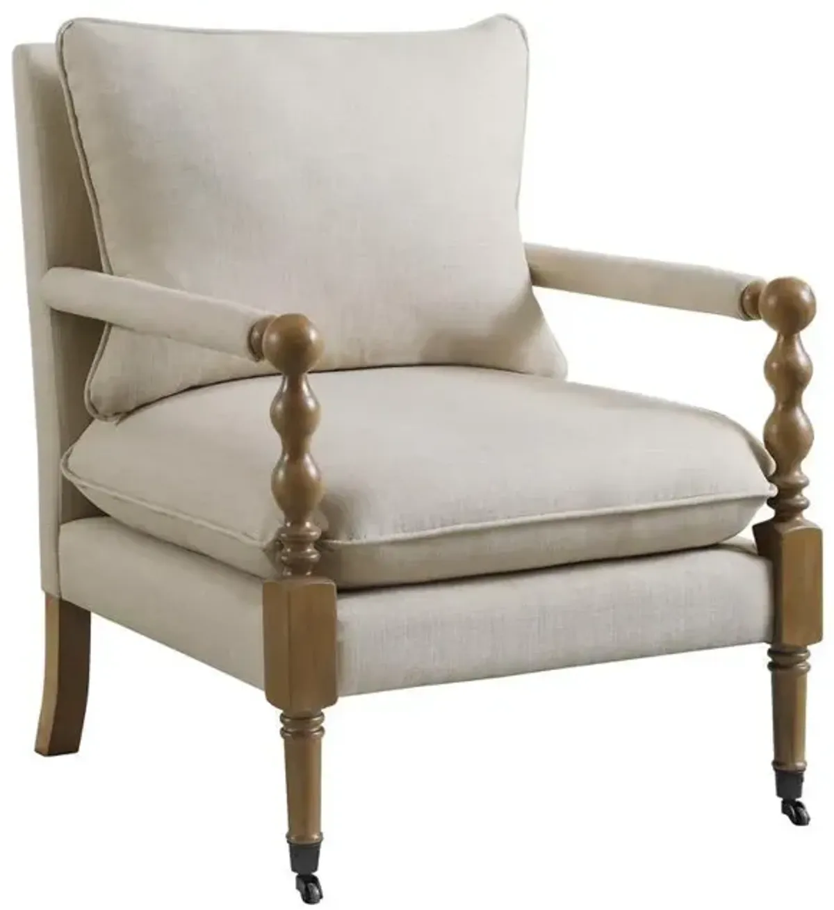 Coaster Co. of America Dempsy Upholstered Accent Chair with Casters Beige