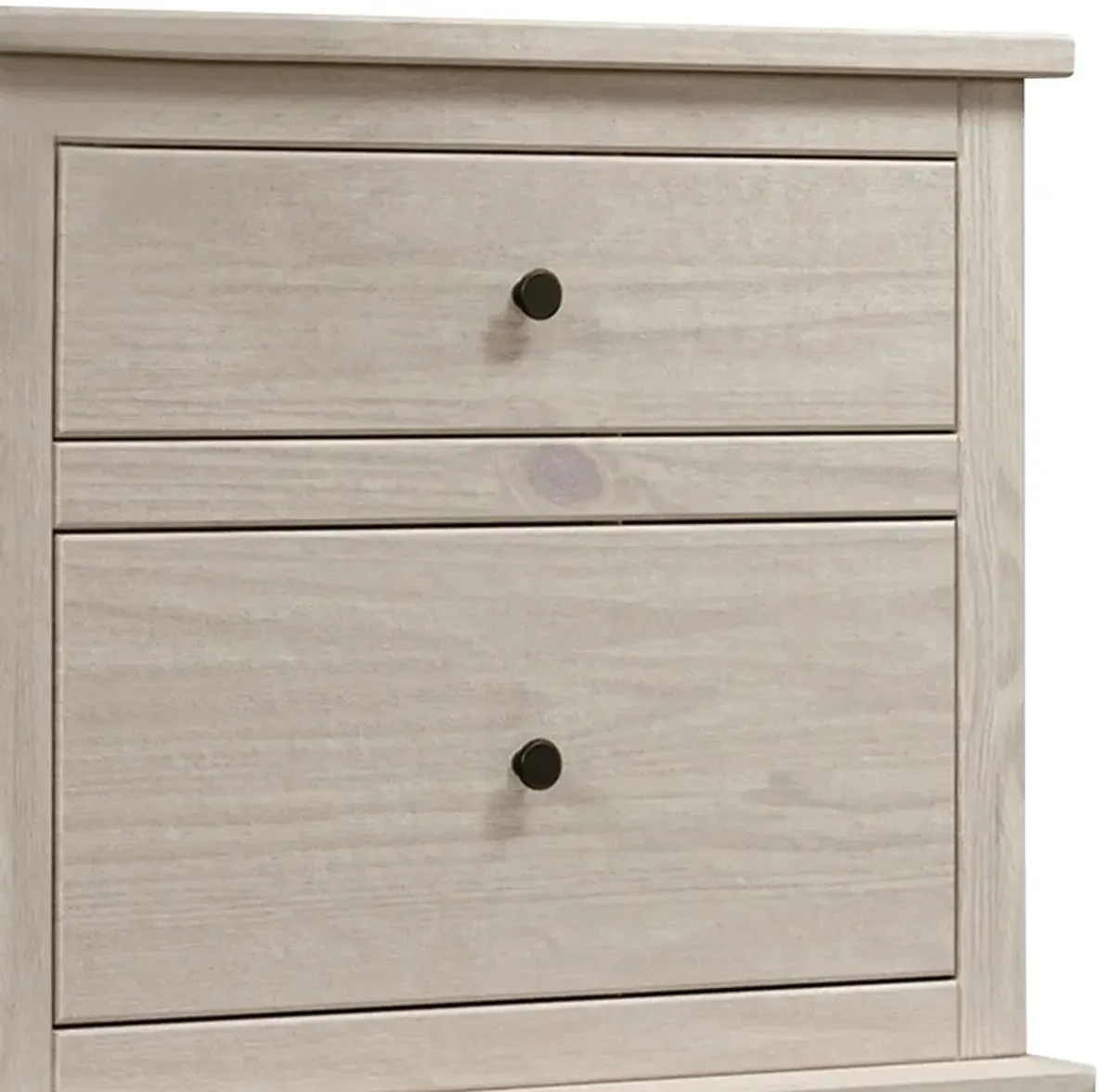 Stav Tall Dresser Chest with 4 Drawers, Plank Style, White Solid Wood