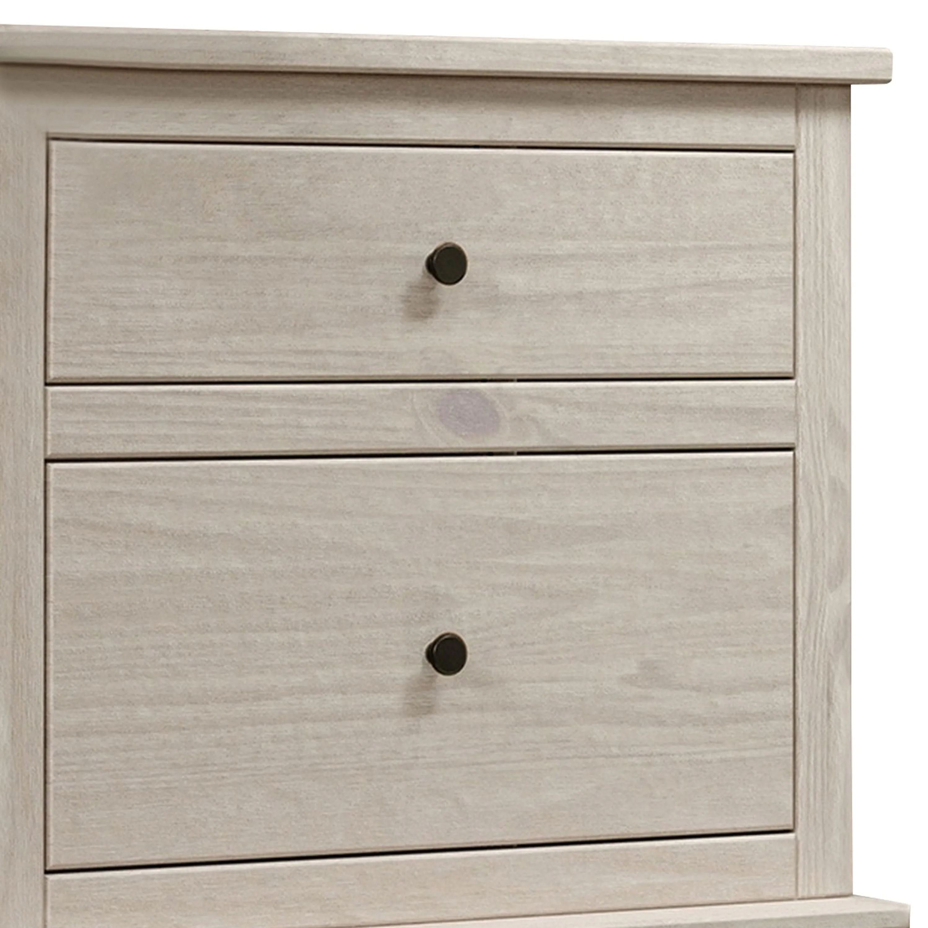 Stav Tall Dresser Chest with 4 Drawers, Plank Style, White Solid Wood