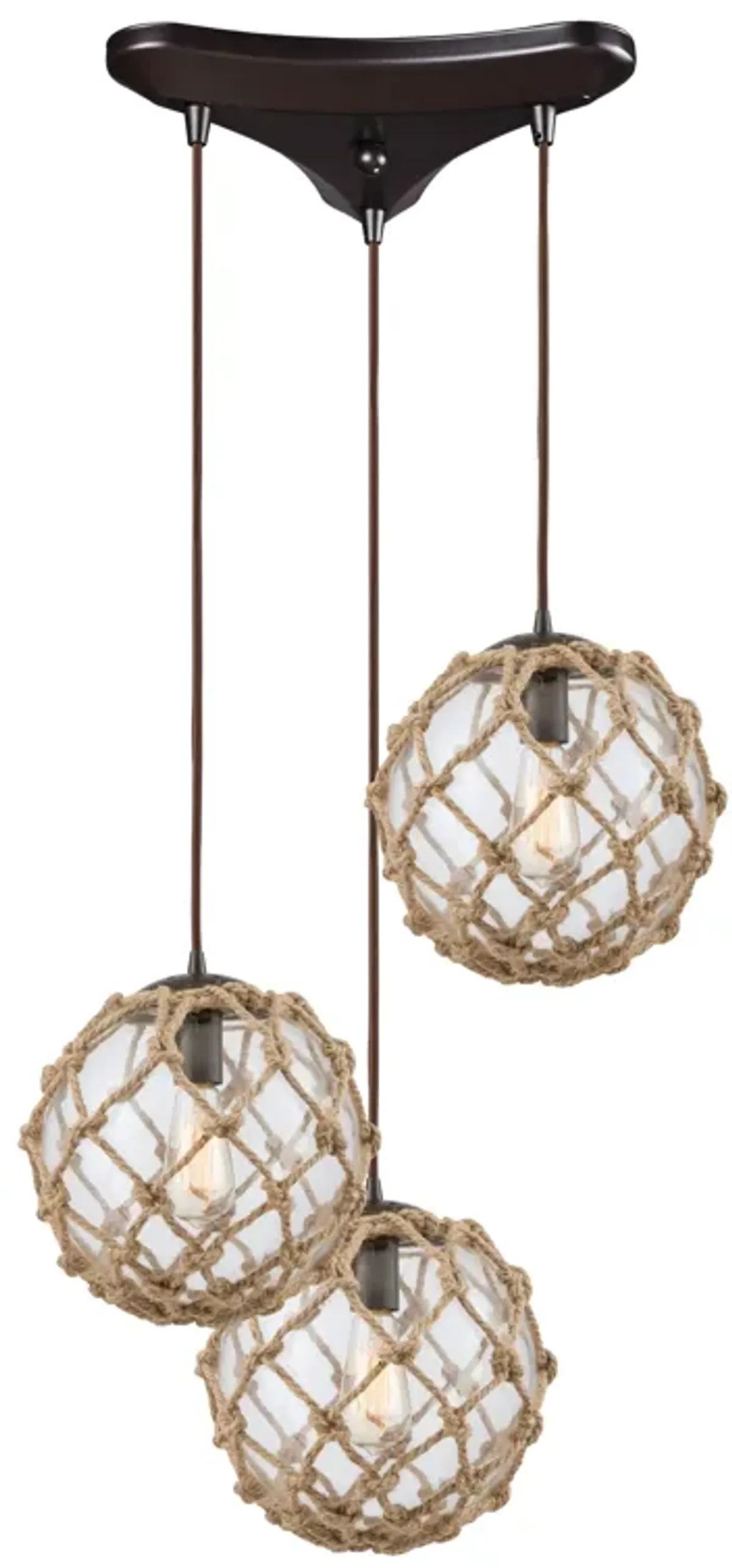 Coastal Inlet Clear Triangular Pendant