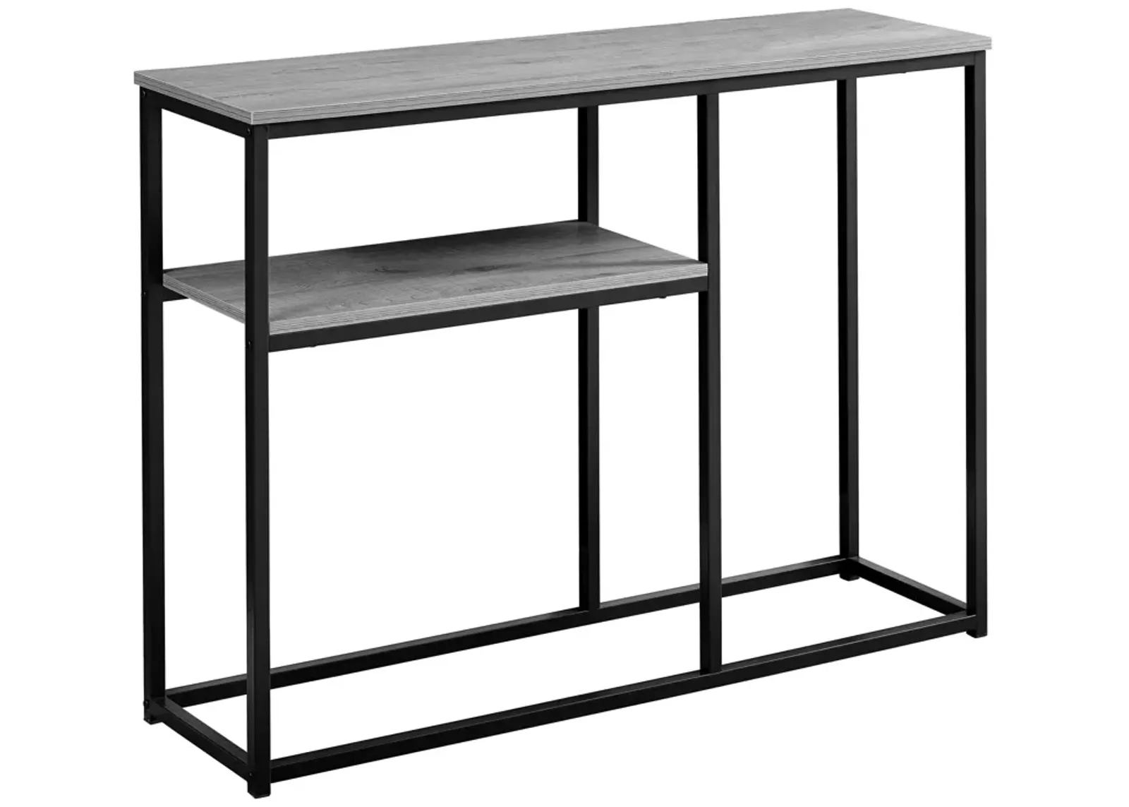 Monarch Specialties I 3514 Accent Table, Console, Entryway, Narrow, Sofa, Living Room, Bedroom, Metal, Laminate, Grey, Black, Contemporary, Modern