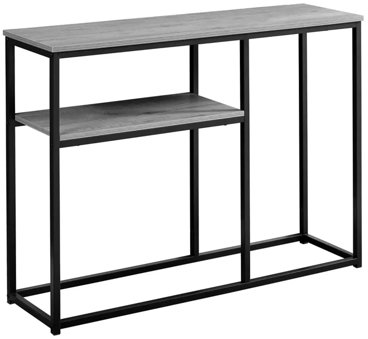 Monarch Specialties I 3514 Accent Table, Console, Entryway, Narrow, Sofa, Living Room, Bedroom, Metal, Laminate, Grey, Black, Contemporary, Modern