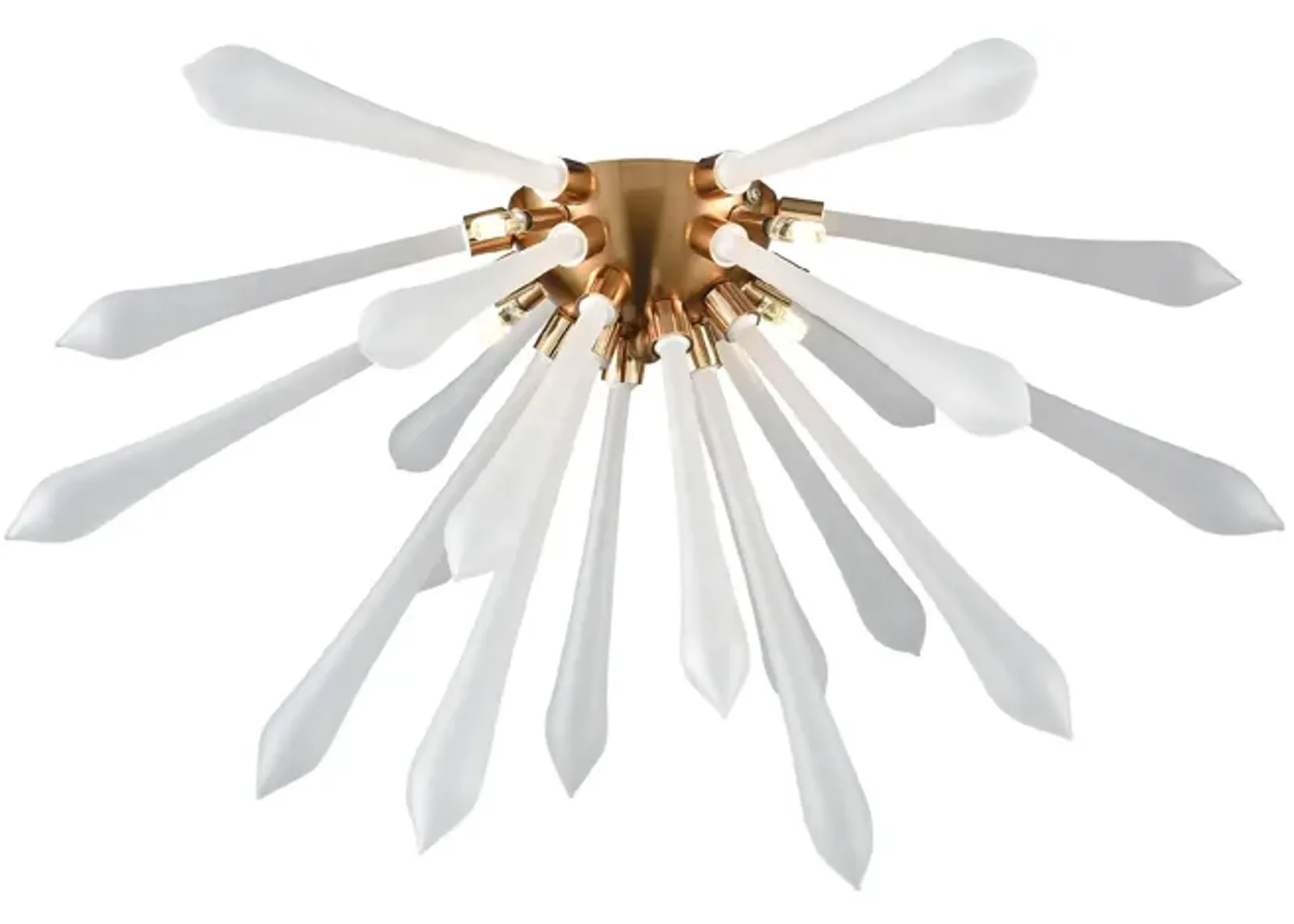 24" Frosted White and bronze 4-Light Flush Mount Ceiling Light