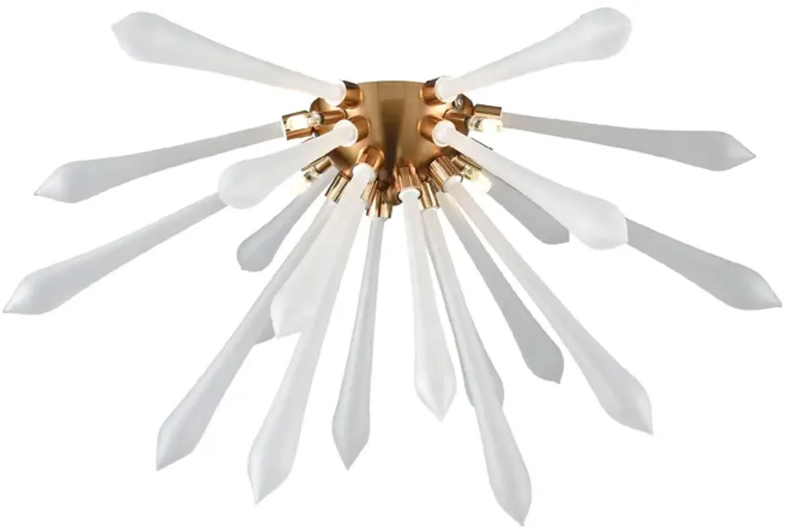 24" Frosted White and bronze 4-Light Flush Mount Ceiling Light