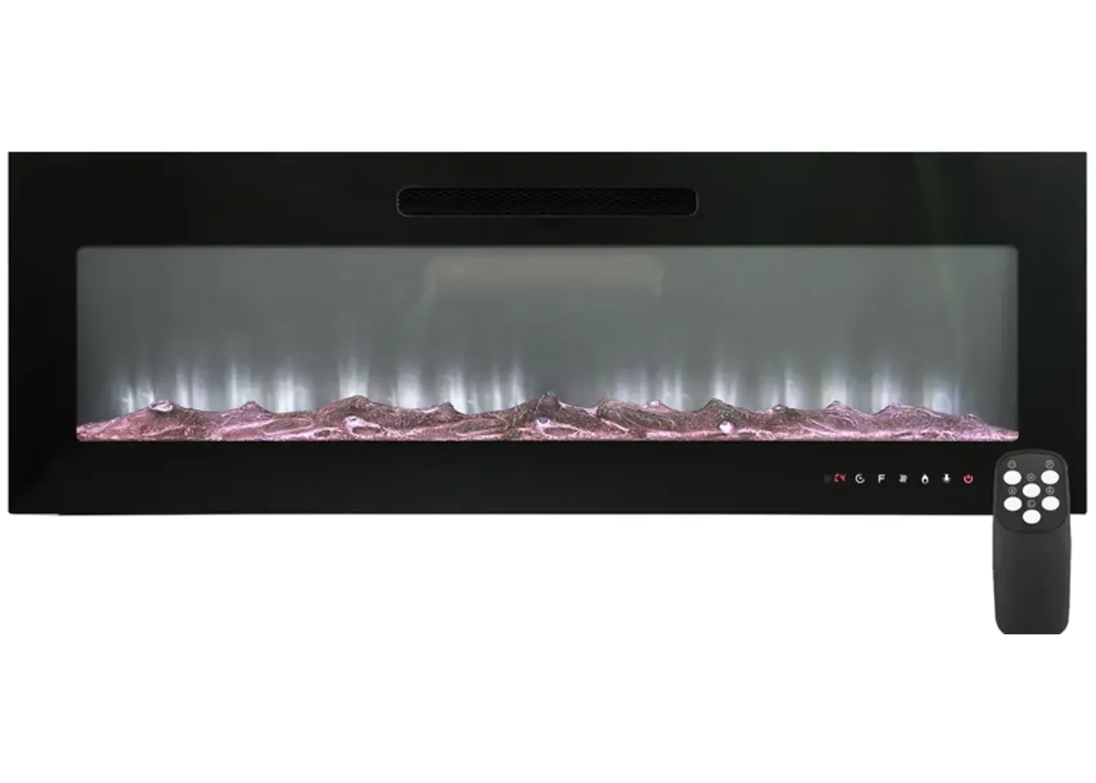 MONDAWE 60" Recessed Wall-Mounted Electric Fireplace 5000 BTU Heater with Remote Control