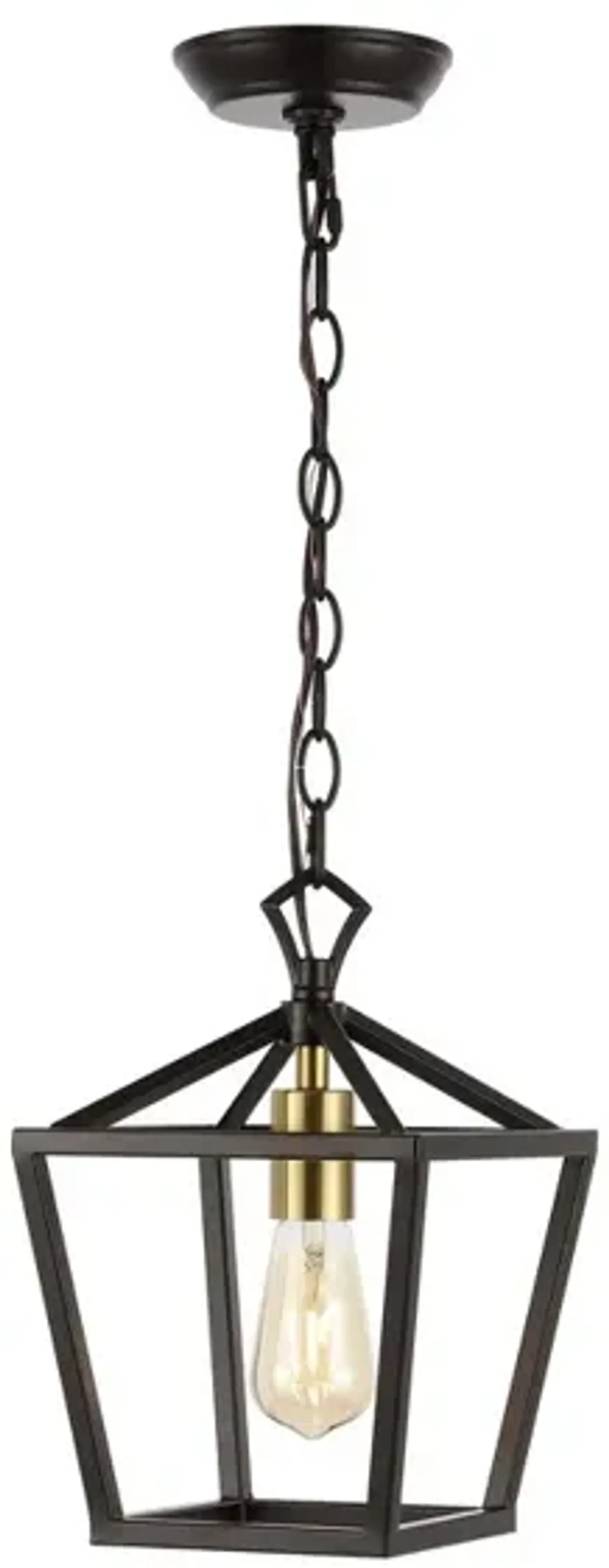 Oslin 1-Light Vintage Farmhouse Iron Chain Pagoda LED Pendant