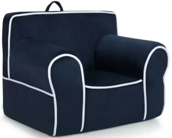 Upholstered Kids Sofa with Velvet Fabric and High-Quality Sponge