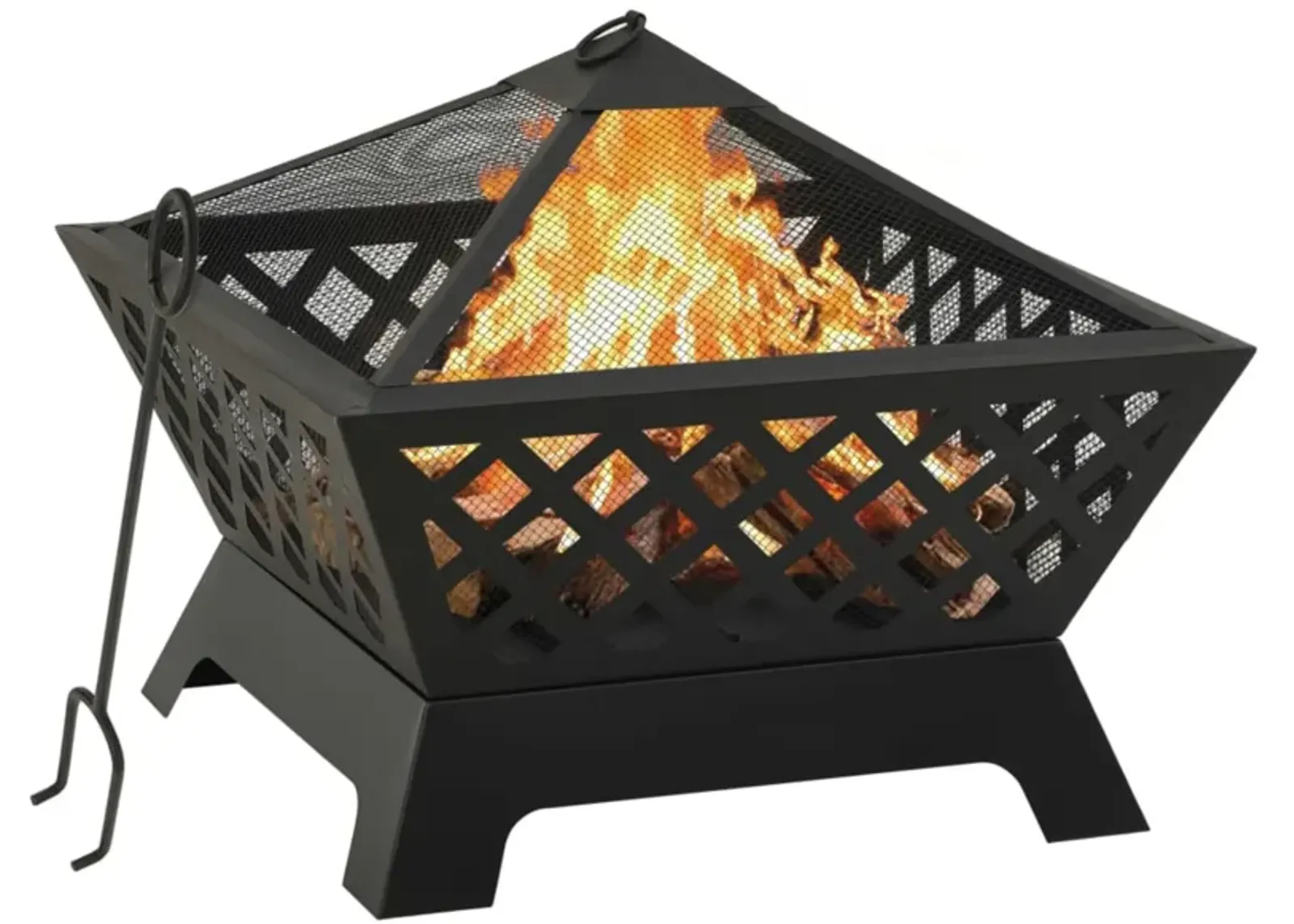 vidaXL Fire Pit with Poker 25.2" XXL Steel