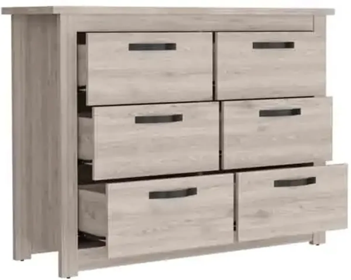 6 Drawer Double Dresser Toret, Bedroom, Light Gray