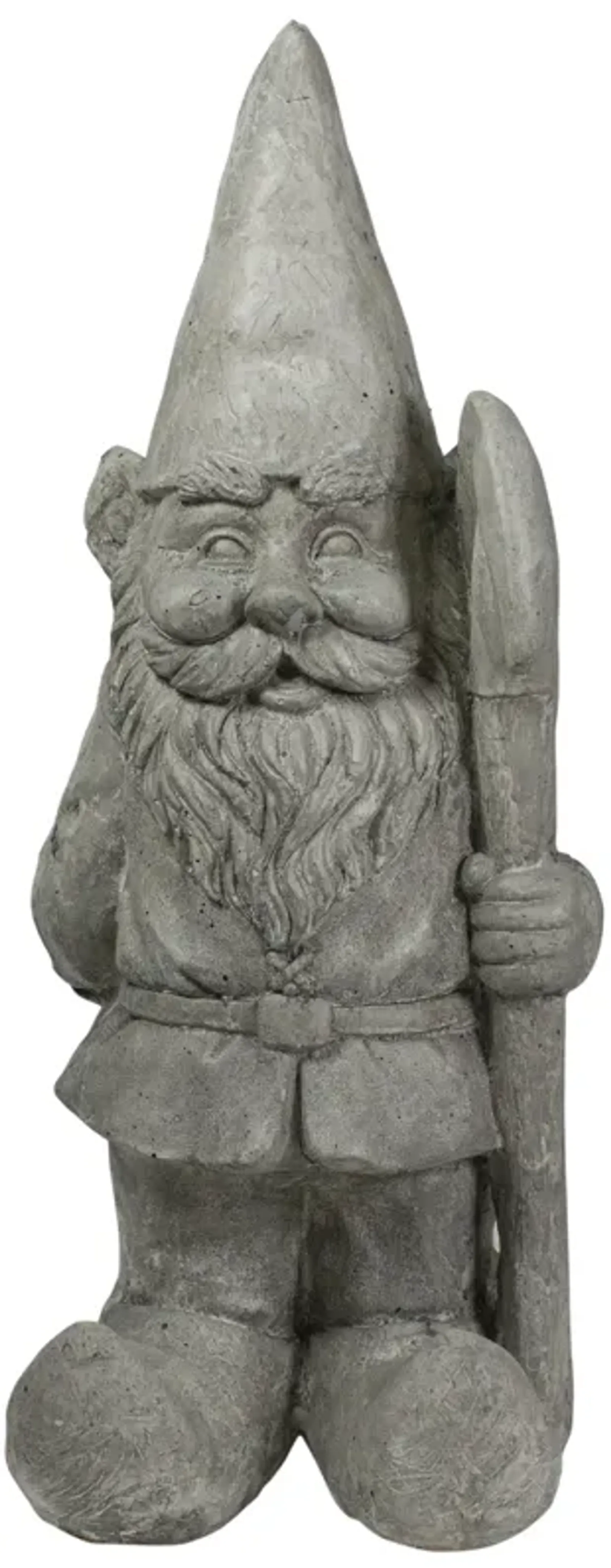 18.5" Gray Gardener Gnome with Shovel Outdoor Garden Statue