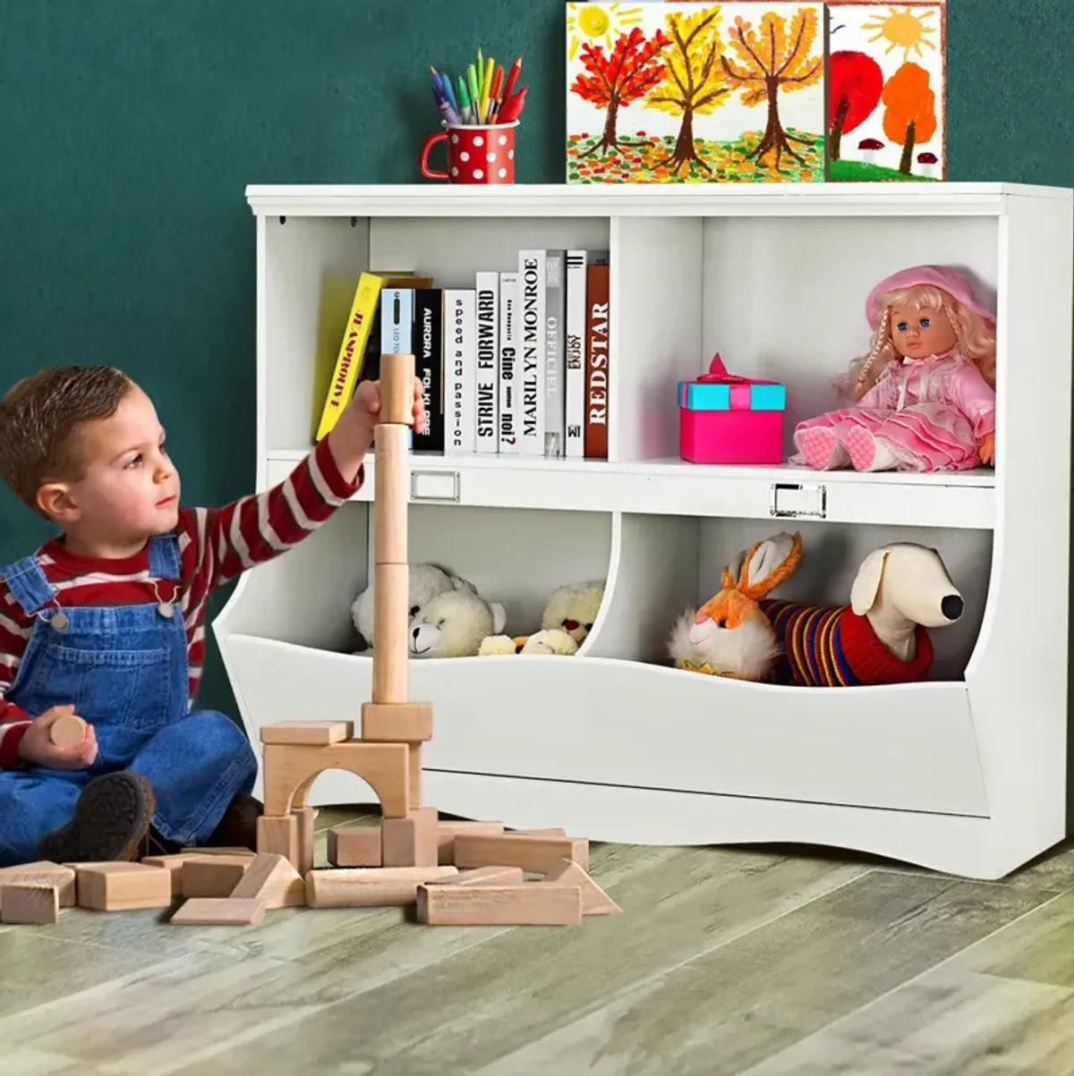 Kids Storage Unit Baby Toy Organizer Children Bookshelf Bookcase