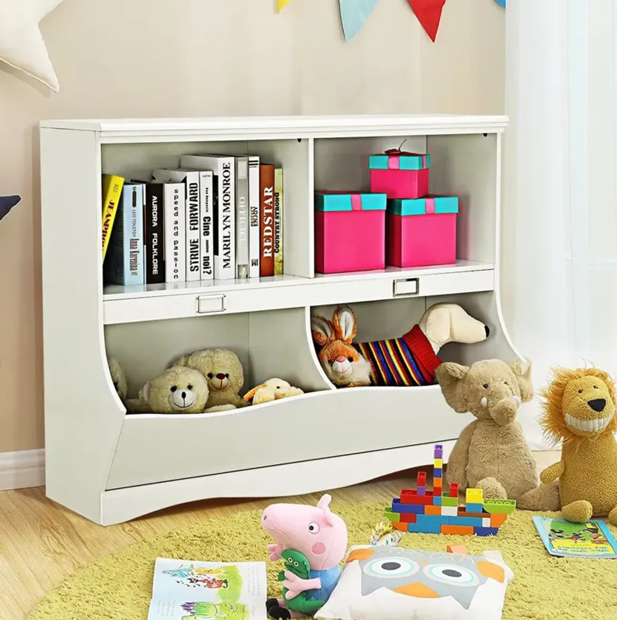 Kids Storage Unit Baby Toy Organizer Children Bookshelf Bookcase