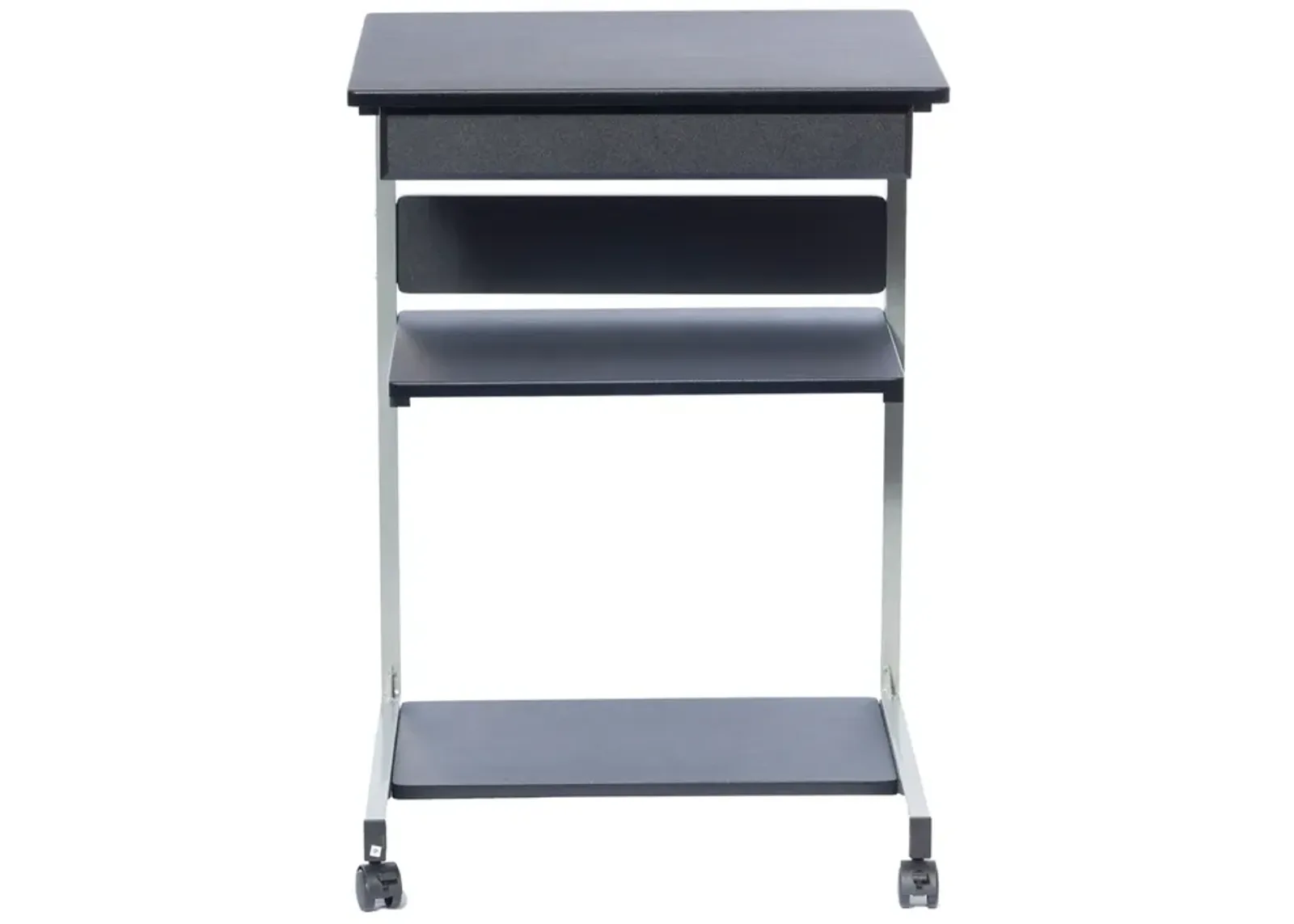 Rolling Laptop Cart with Storage, Graphite