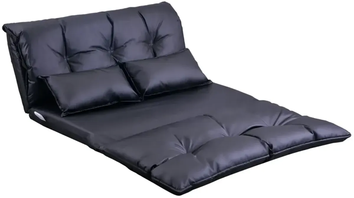 Lazy Sofa Adjustable Folding Futon Sofa Video Gaming Sofa With Two Pillows