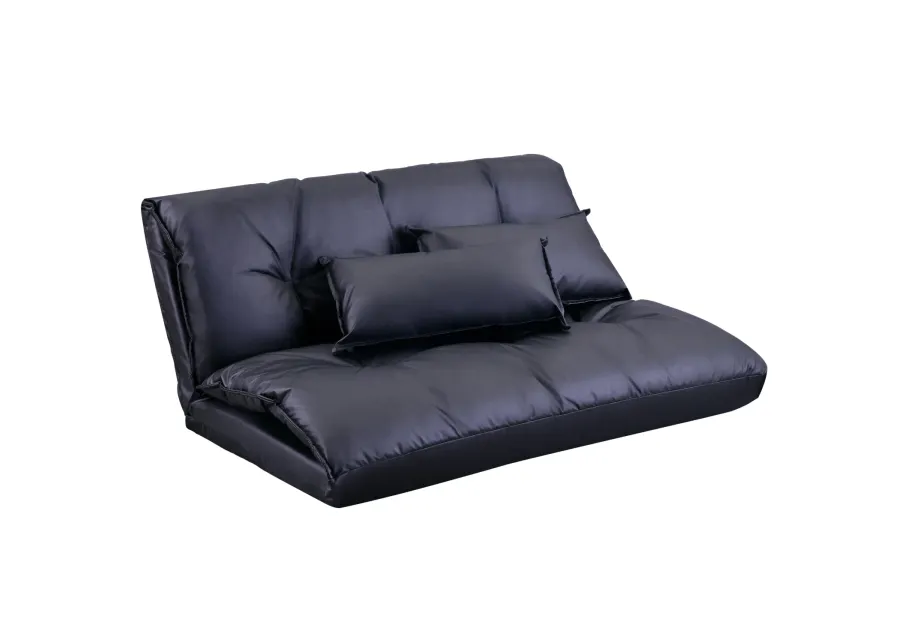 Lazy Sofa Adjustable Folding Futon Sofa Video Gaming Sofa With Two Pillows