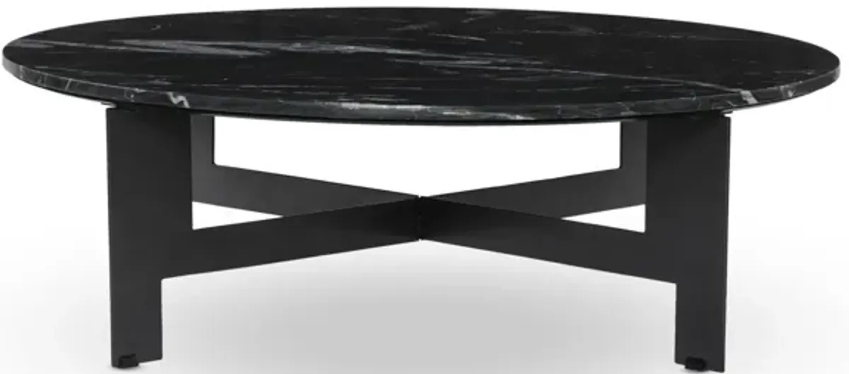 Marble Round Coffee Table With Iron