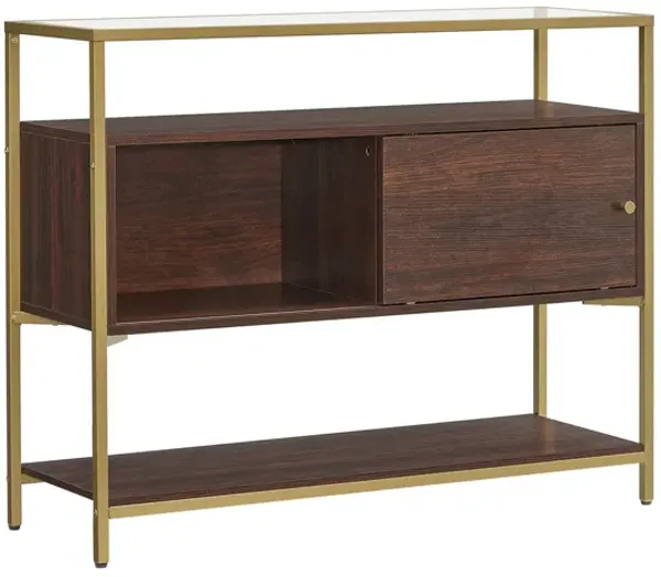 Hivvago Glass Top Side Cabinet