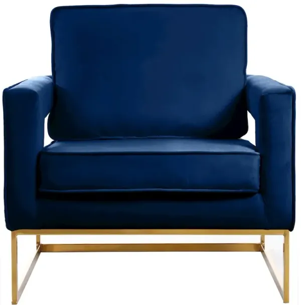 Meridian Furniture Noah Navy Velvet Accent Chair