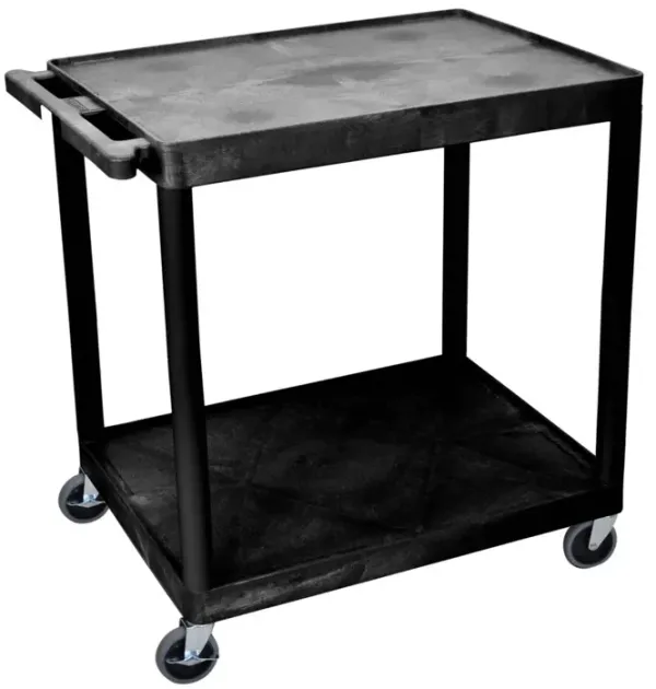 Luxor 2 Shelf Utility Cart Black