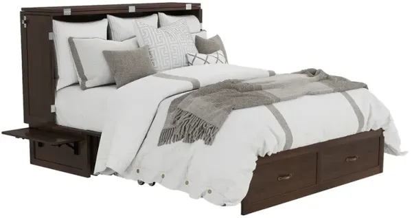 Livelylodge Solid Wood Murphy Bed Cabinet Storage Drawer Brownish Yellow Color